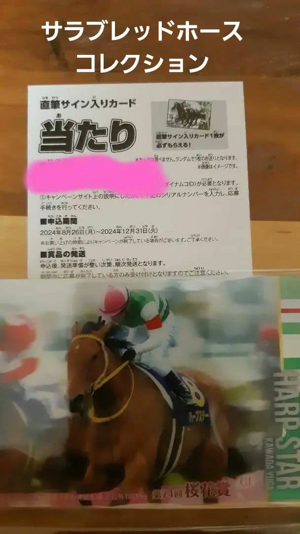 サラブレッドホースコレクション ツインウエハース 当たり券 直筆