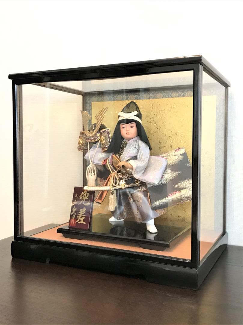 祝MVP！未使用アンティーク 久月 五月人形 若大将飾 兜差 ガラス