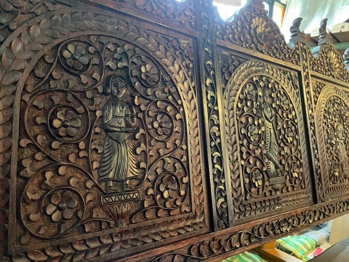 19世紀Carved Rosewood Settle Bench - メルカリ