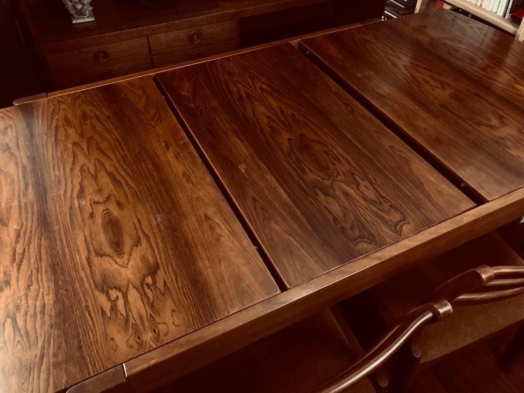 希少】天童木工 ブラジリアンローズウッド エクステンションテーブル 5