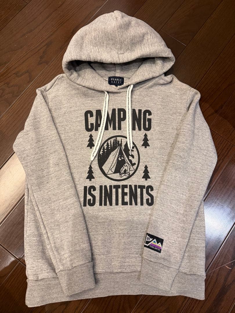 PEARLY GATES⭐︎キャンプ柄プリント裏起毛パーカー⭐︎グレー - メルカリ