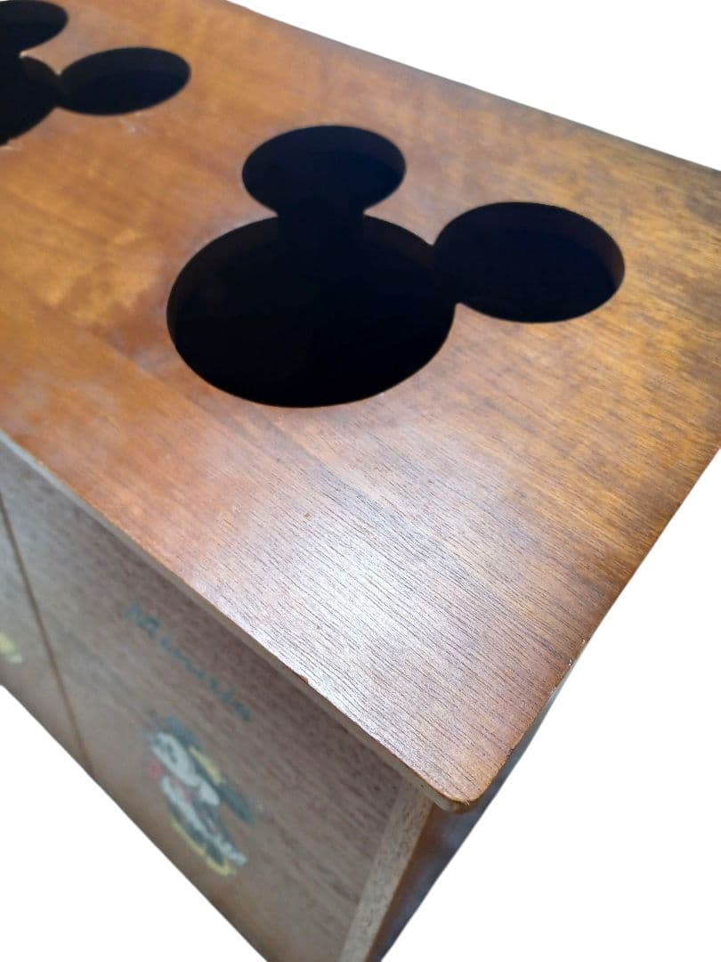 昭和レトロ ディズニー ミッキーマウス ゴミ箱 木製 - メルカリ