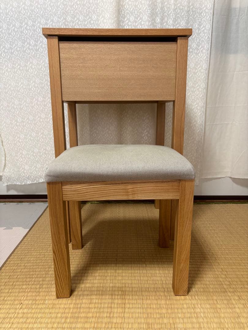 無印良品 ドレッサー スツール タモ材 木製 鏡台 デスク - メルカリ