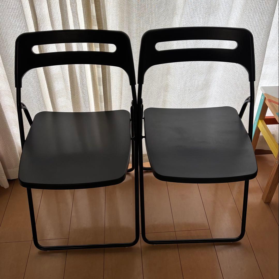 美品】2脚 IKEA パイプ椅子 NISSE ニッセ 折りたたみチェア - メルカリ