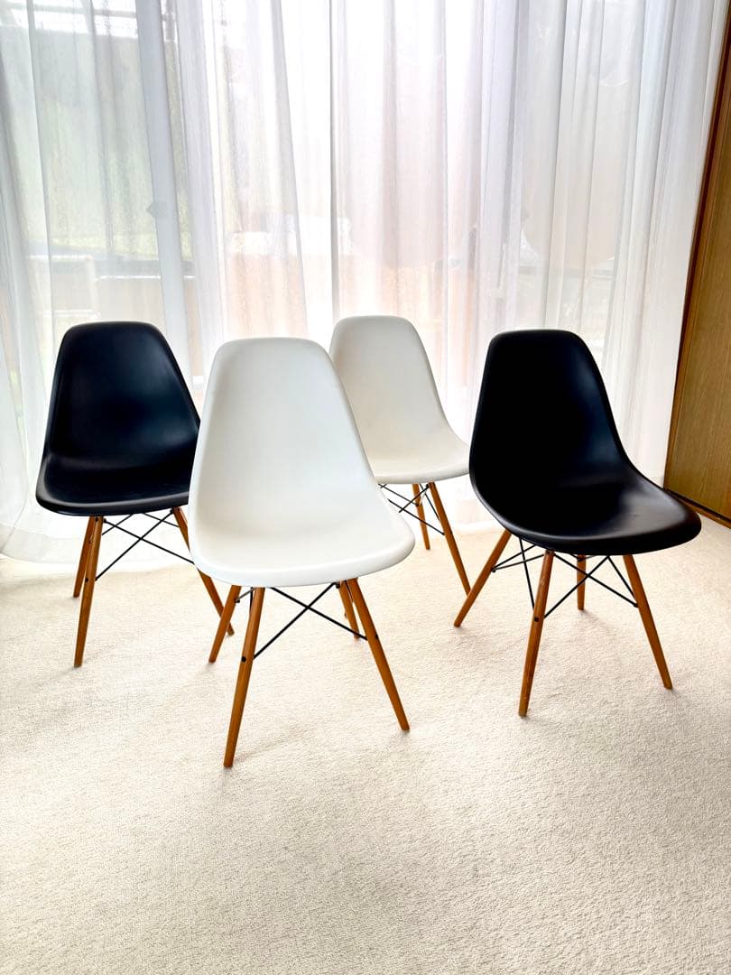 Vitra正規品】イームズ シェルチェア 4脚セット（ダウェルレッグ