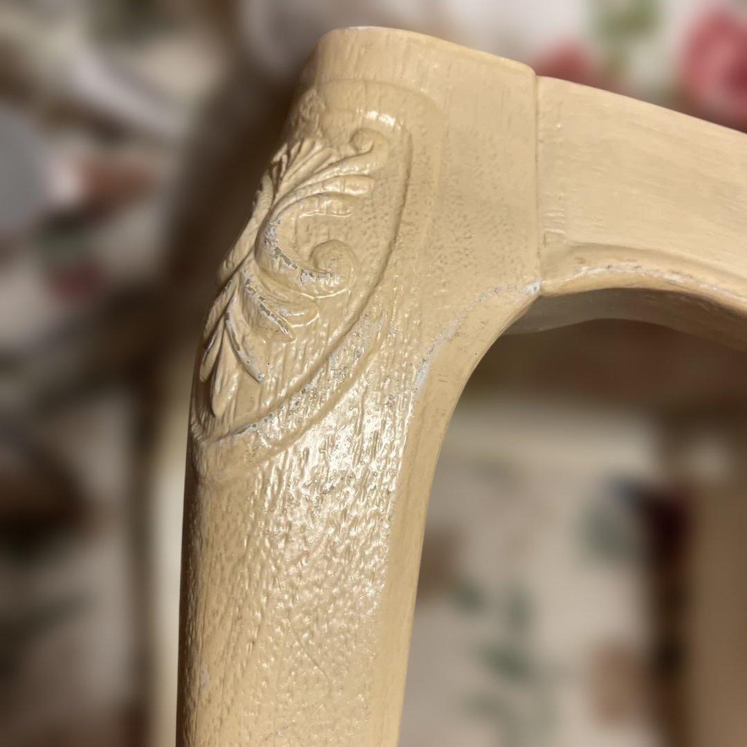 Chi様専用 ロココ調椅子 彫刻装飾 バラ布座面 ヨーロピアン