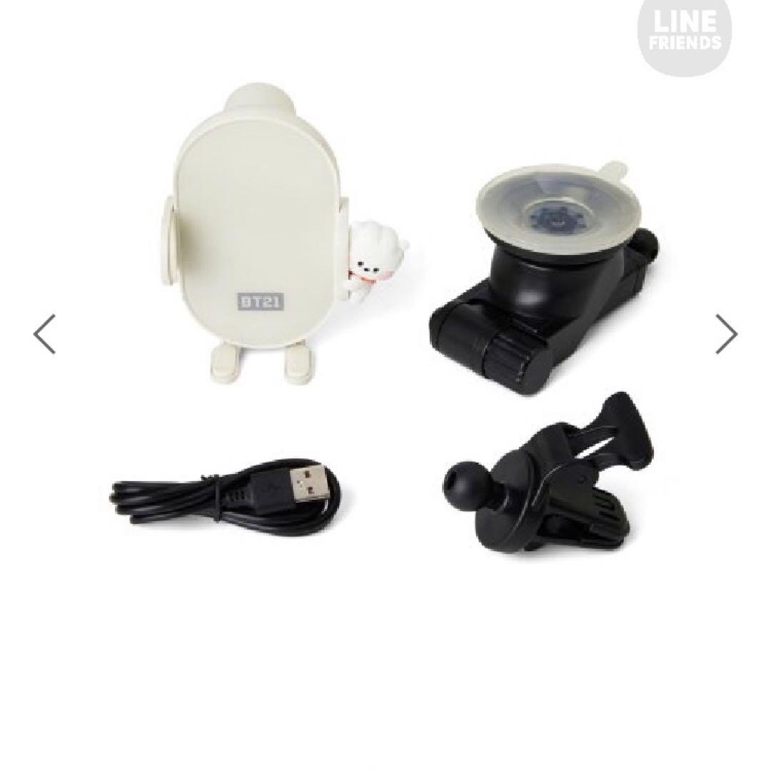 BT21 ワイヤレス充電スタンド RJ スマホホルダー 車 ワイヤレス充電器