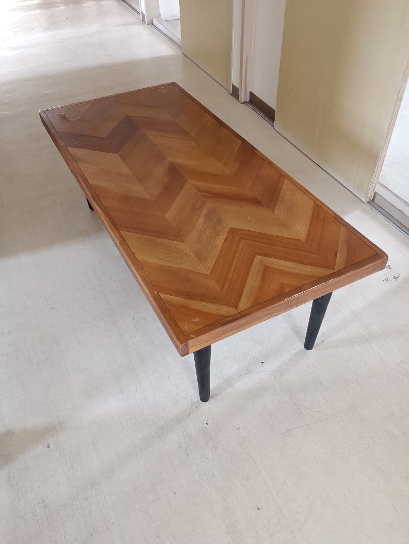 ヘリンボーンデザインセンターテーブル - メルカリ