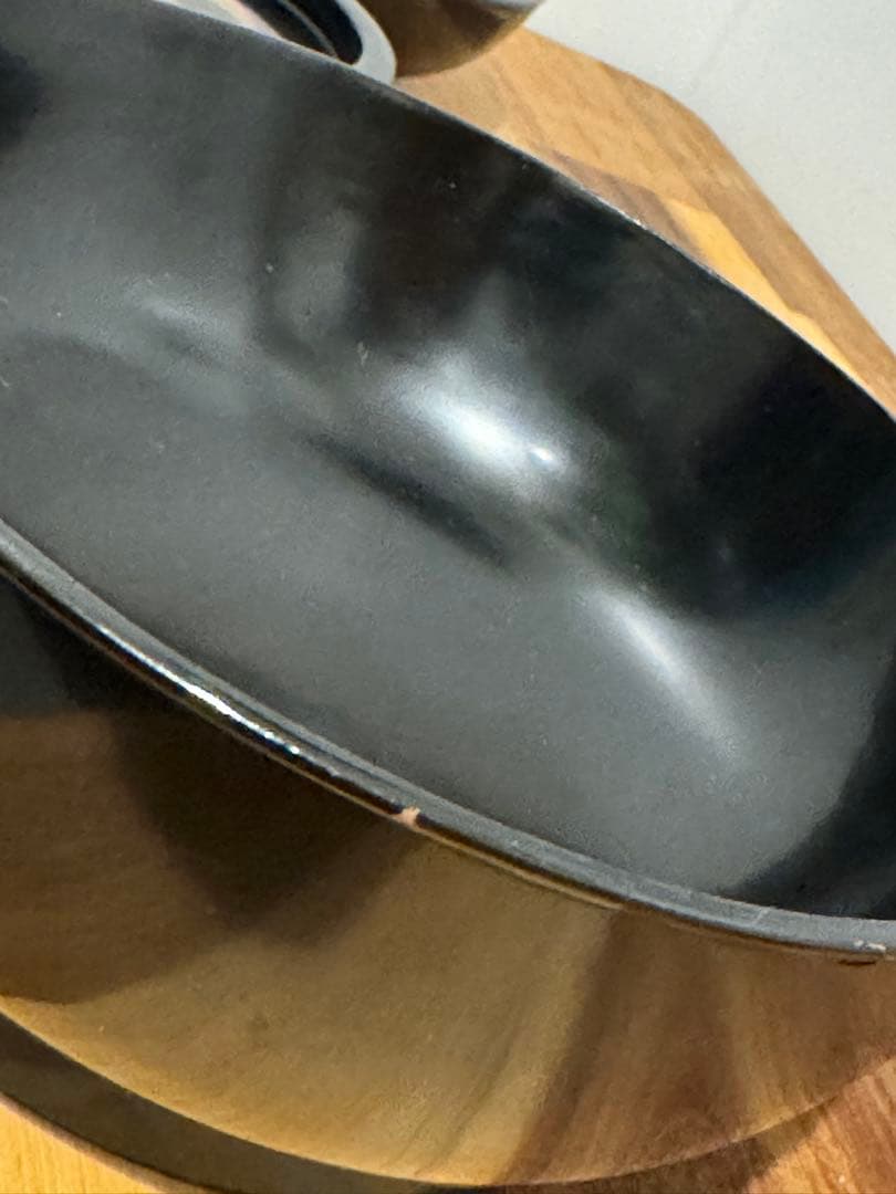 レアな超絶技法　大名本杢漆器　輪島塗　雀椀　見返り麦　2脚のペア　未使用品経年傷