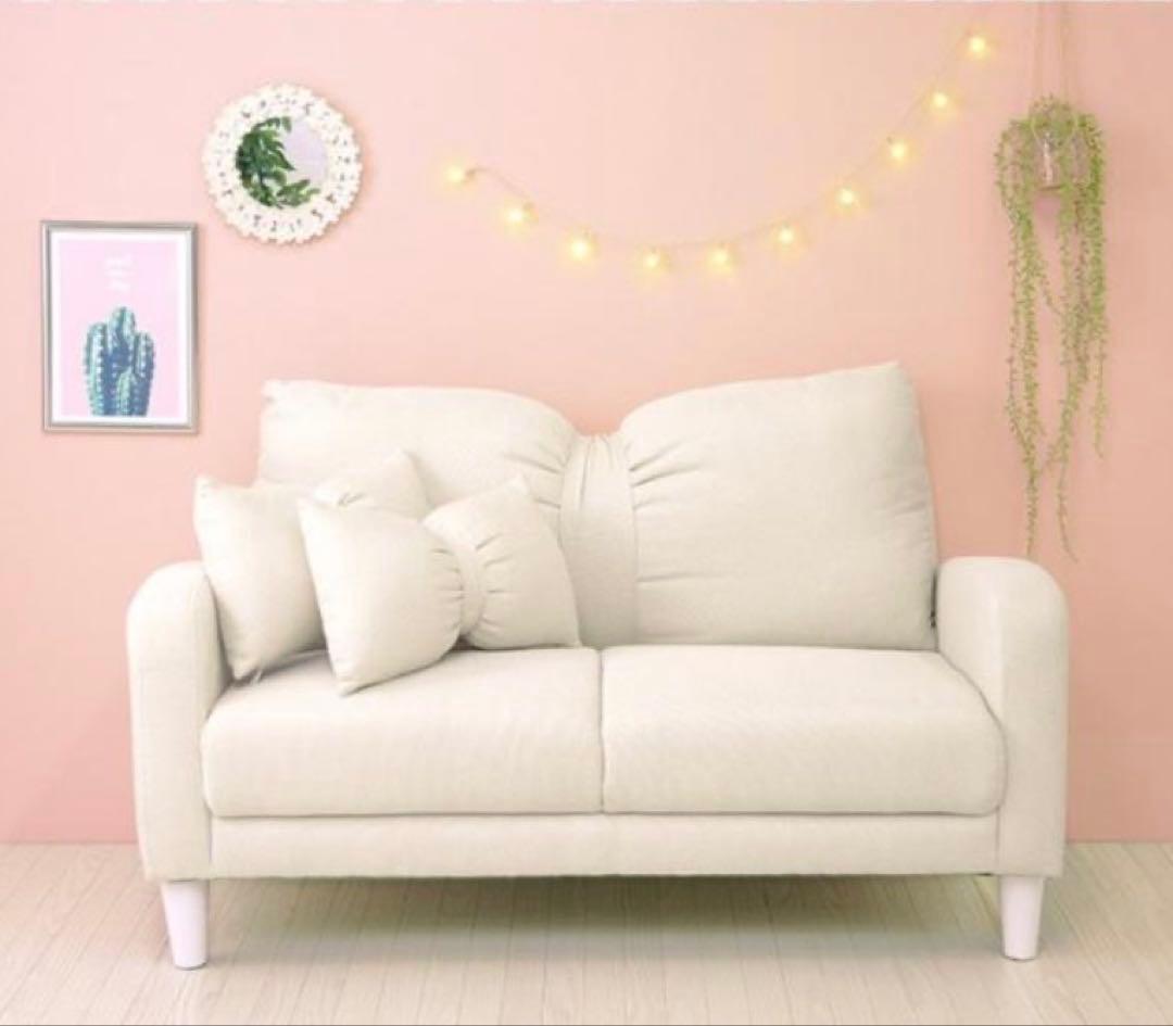 コンパクトソファ リボン型クッション付き リボン型クッションのソファーベッド 【franc】フラン｜激安インテリア