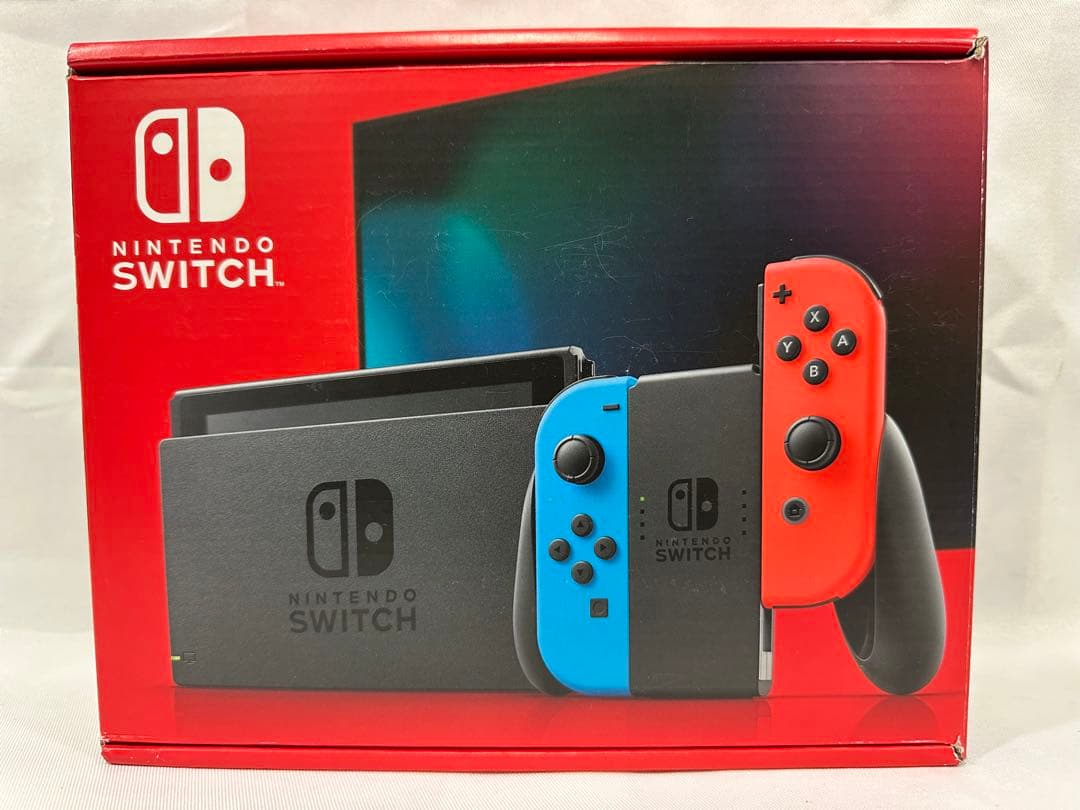 超美品Nintendo Switch HAD-S-KABAH Nintendo HAD S KABAA USZ Switch with Neon Blue and Neon Red Joy