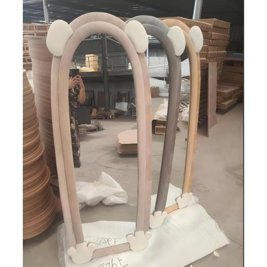 大特価全身鏡 韓国風 可愛い 160x60 ビロードフレーム 深茶色07