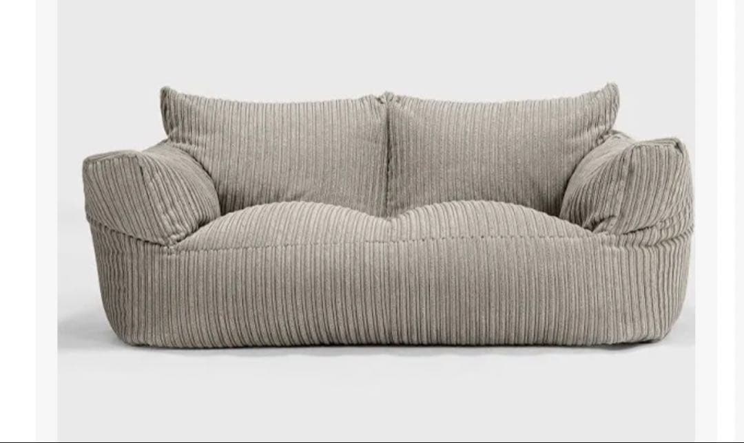 ラウンジパグ　ジョセフィンソファビーズクッション　ミンク(グレー) LoungePug ジョセフィンビーズソファ-クラシックコーデュロイシルバー