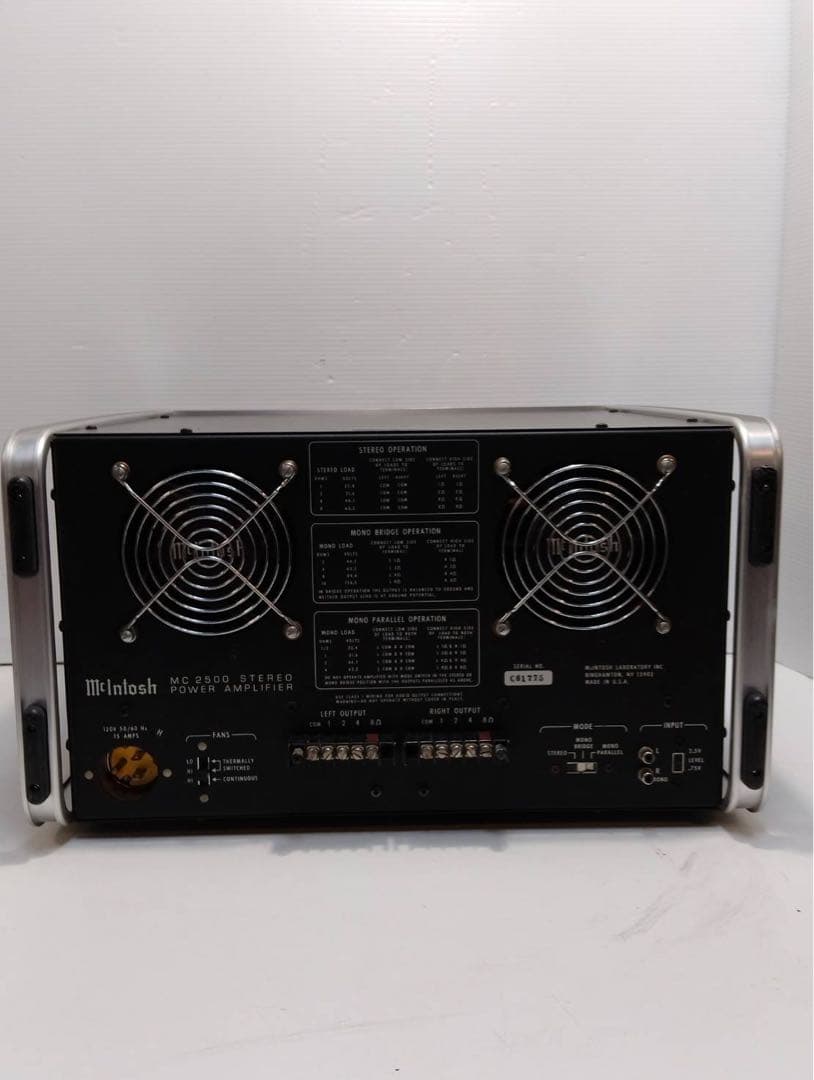 希少・音出し確認済】McIntosh MC2500 ステレオパワーアンプ - メルカリ