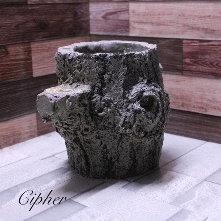 モルタル製 切株 植木鉢 植木鉢カバー レトロ雑貨 SETO CRAFT 廃盤②