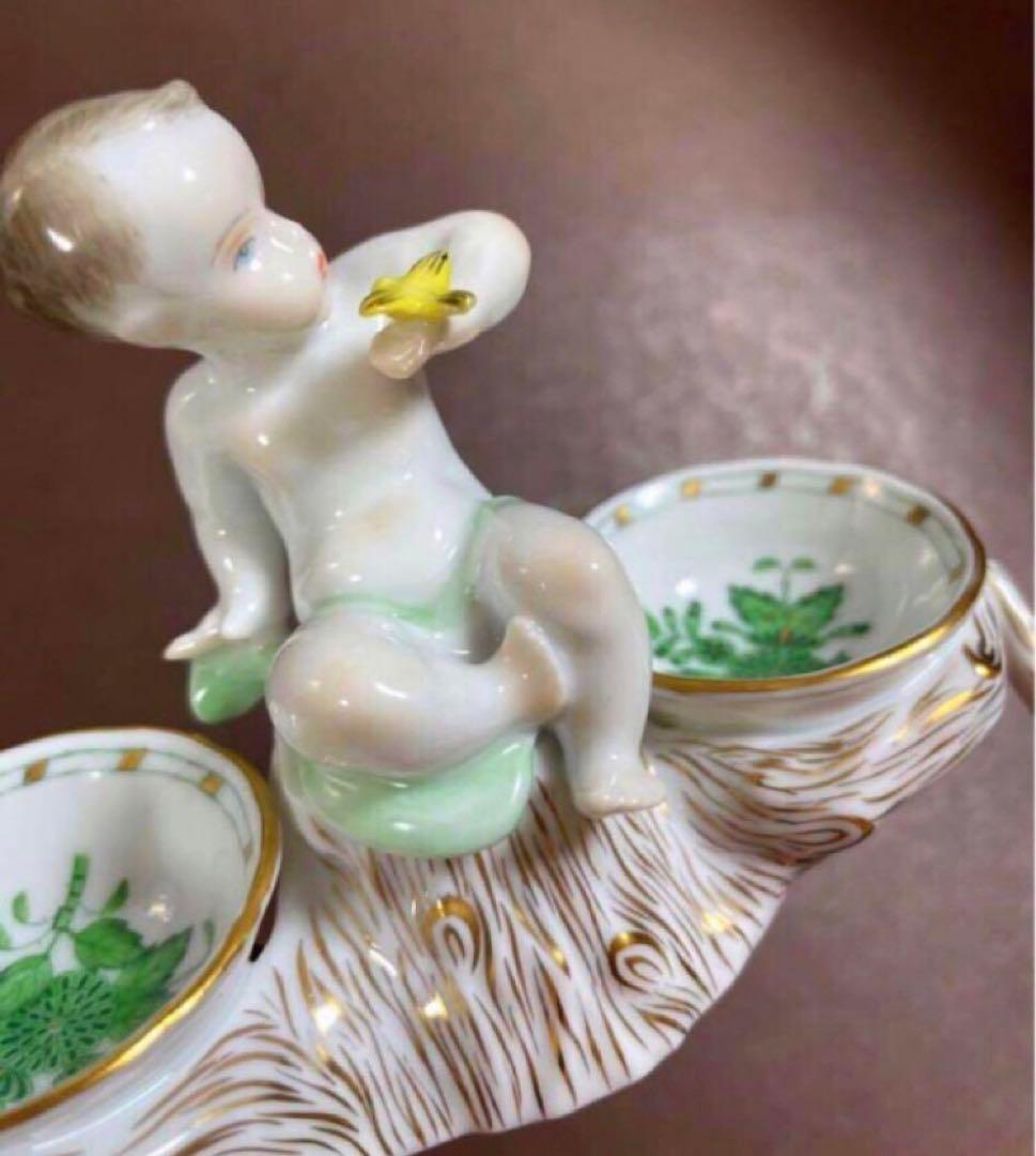 HEREND ヘレンドアポニーグリーンエンジェルセラーソルト＆ペッパー