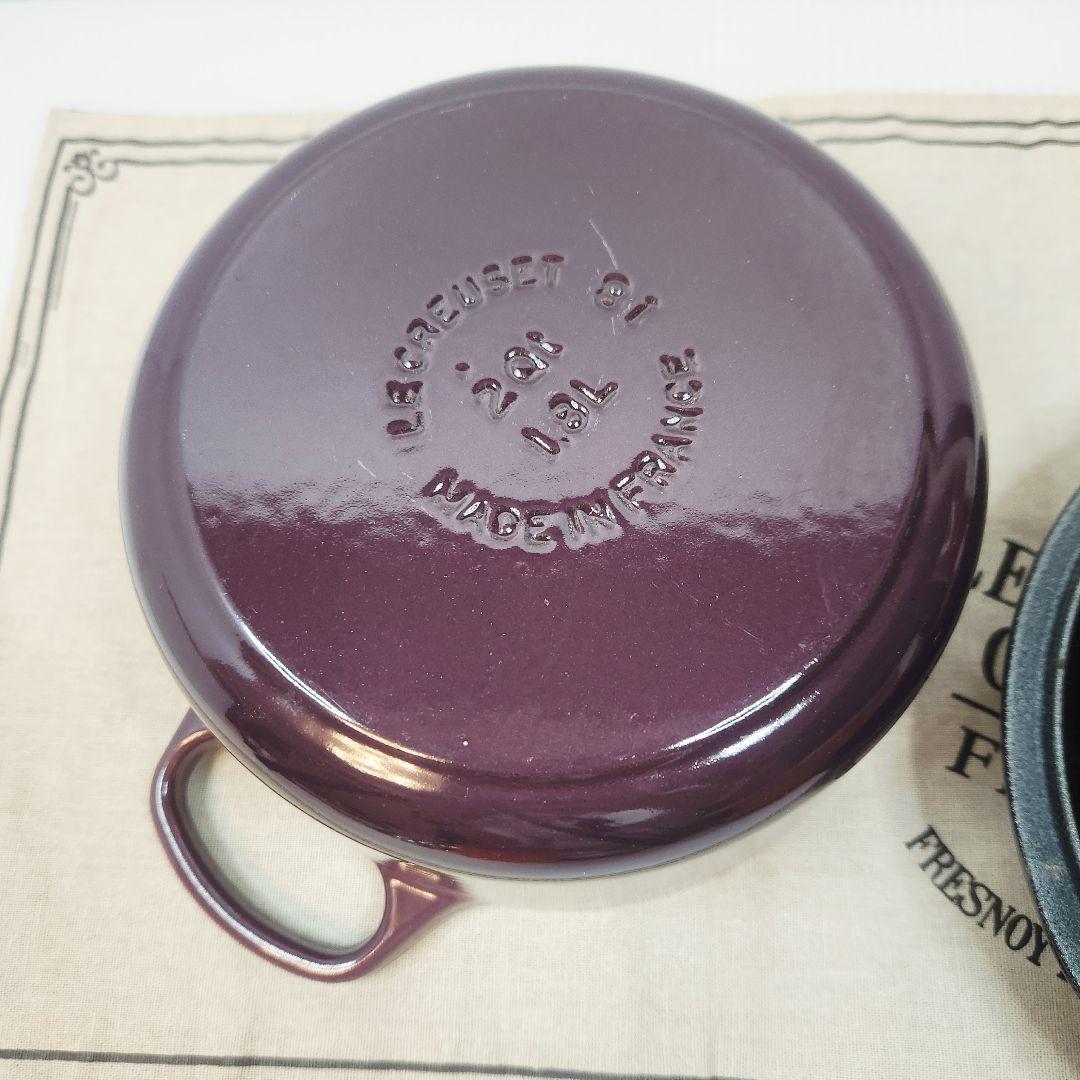 ルクルーゼ ココット ロンド 18cm フィグ ゴールドツマミ - メルカリ