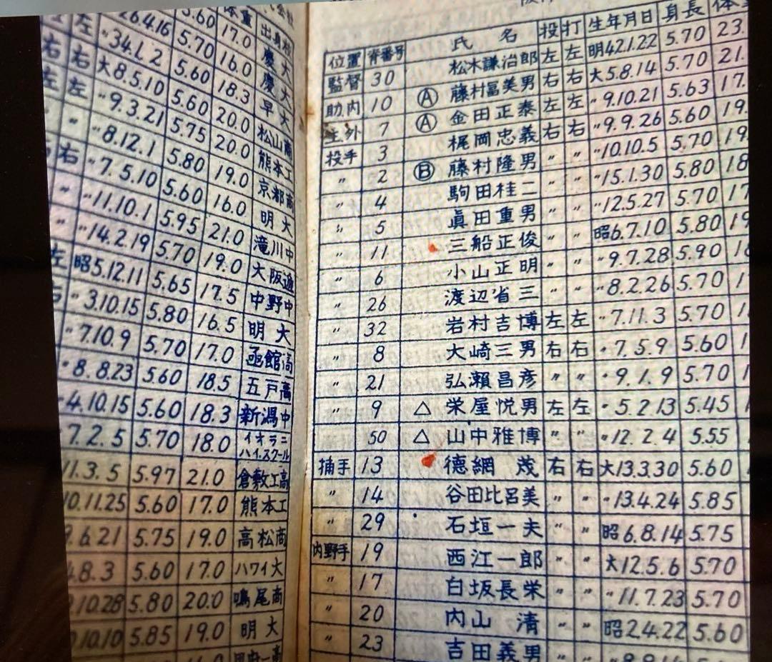 ◎希少！プロ野球ファン手帳 10冊セット 1950〜1972年 当時もの