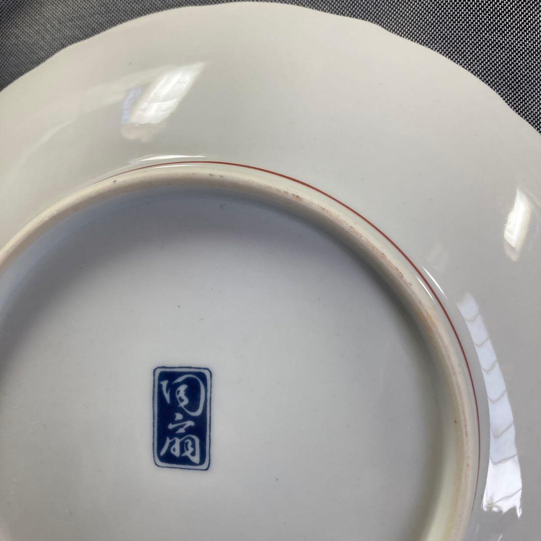 忙しくてごめんなさい様専用 有田焼 陶扇 錦絵 銘々皿 孔雀 花鳥 輪花