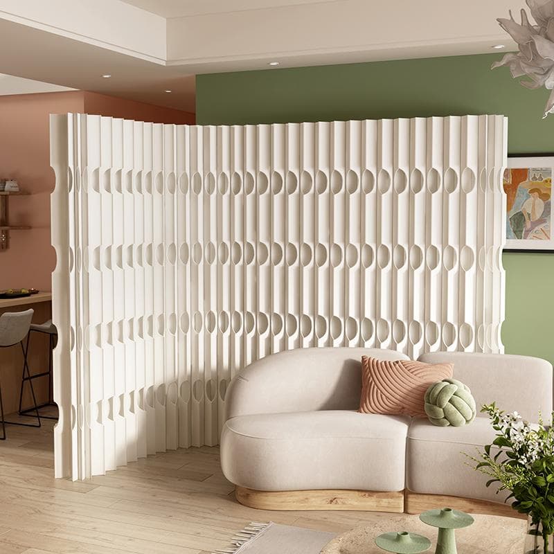 パーテーション間仕切り折り畳み式高さ2ｍ長さ1ｍ-2ｍ組立不要ついたて目隠し 弘益 衝立 2連 高さ155cm 天然木 桐 折りたたみ ルーバタイプ 間仕切り