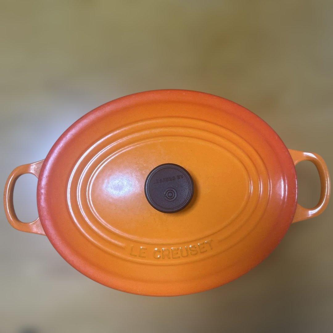 ル・クルーゼ オーバル 25㎝ オレンジ 両手鍋 - メルカリ