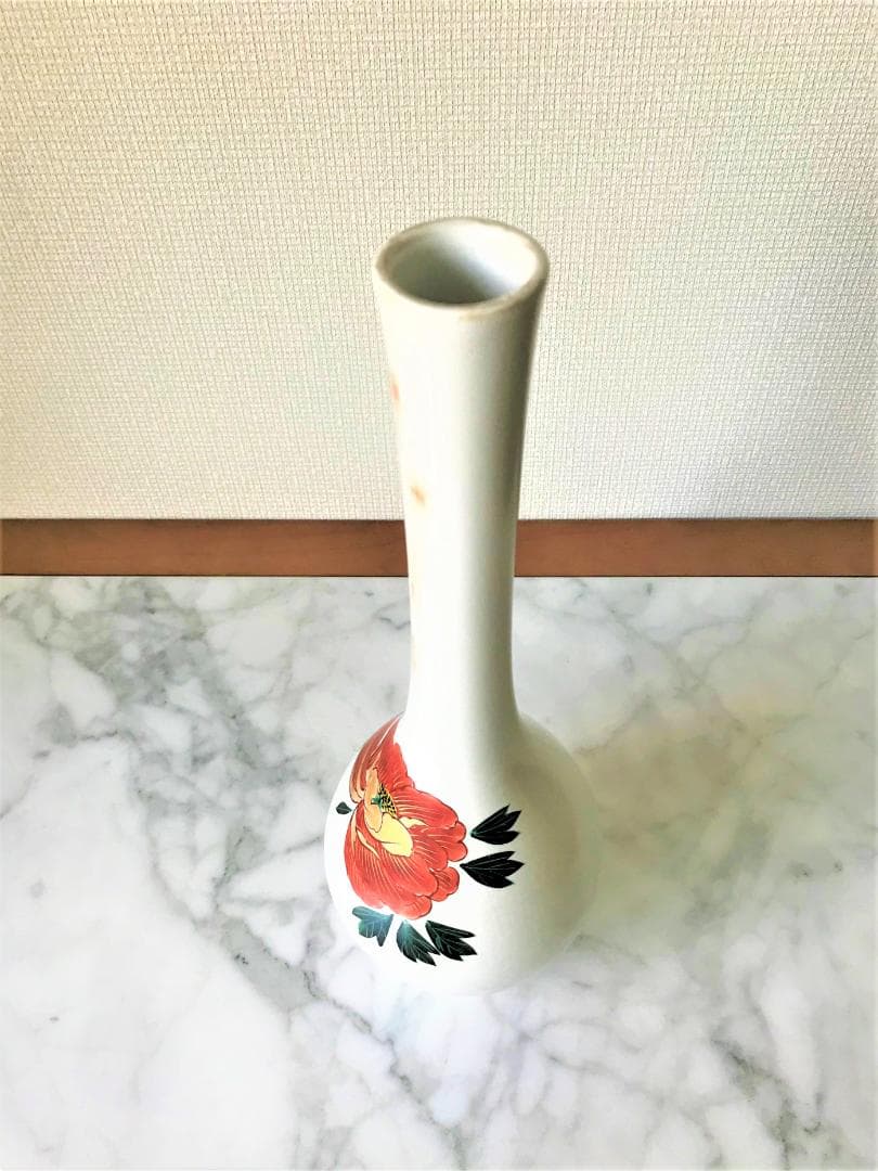 お値引！ヴィンテージ 九谷焼 一輪挿し 鶴首 白磁 極美品 極希少