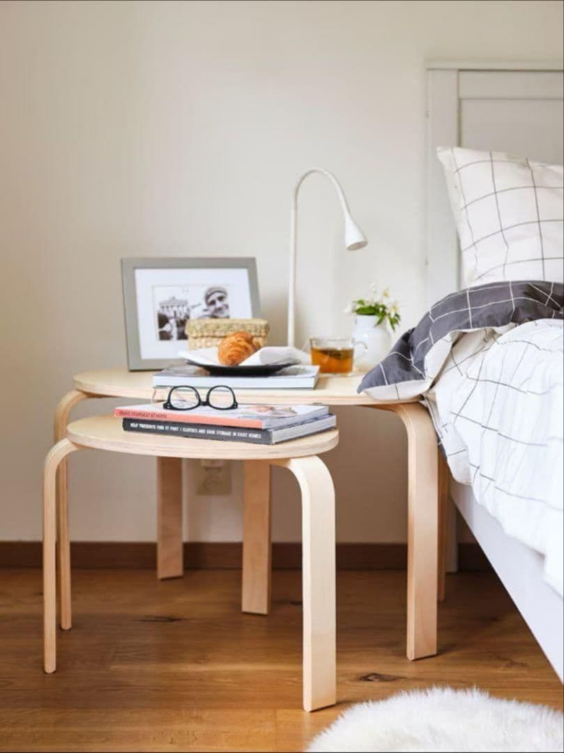 《送料込》IKEA スヴァルスタ ローテーブル ネストテーブル 収納 木製家具