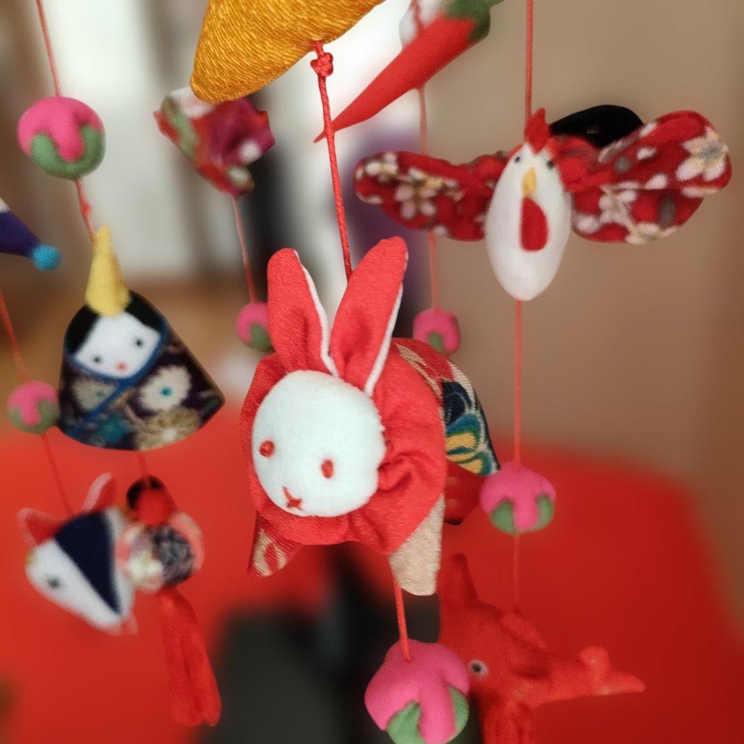 ひな祭り 吊るし飾り(みやび) 赤 高さ(80cm) オンライン