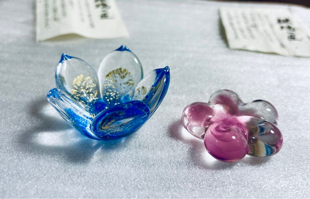 玻璃の匠 はりのたくみ 硝子 箸置き ガラス 梅 10客組 未使用品 共箱