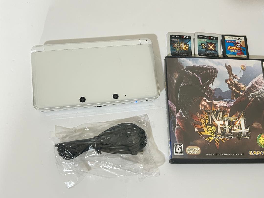動作品・ソフト付き】ニンテンドー 3DS 本体 ホワイト 白 任天堂