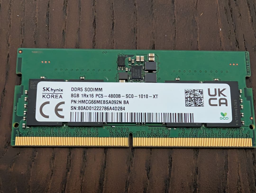 SK hynix DDR5 SODIMM 8GB PC5-4800B - メルカリ