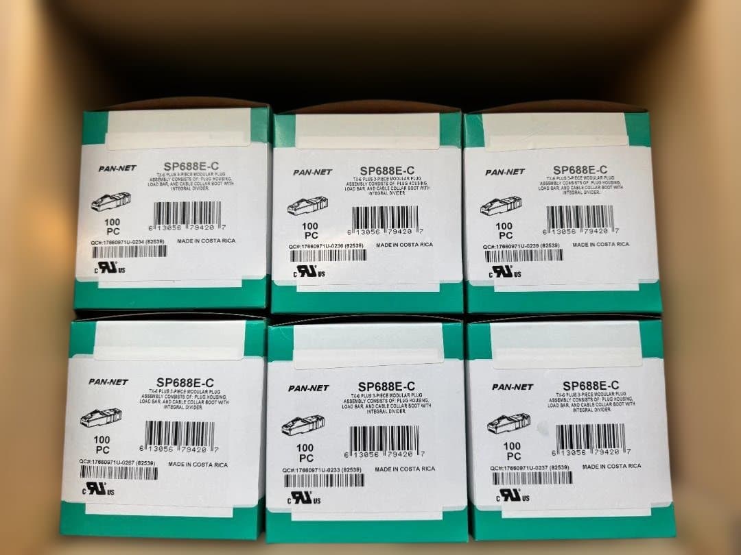 PANDUIT SP688E-C CAT6 RJ45コネクタ 600個 SP688E-C CAT6用モジュラープラグ
