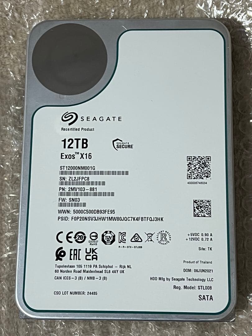 ジャンク】SEAGATE Exos X16 12TB SATA - メルカリ
