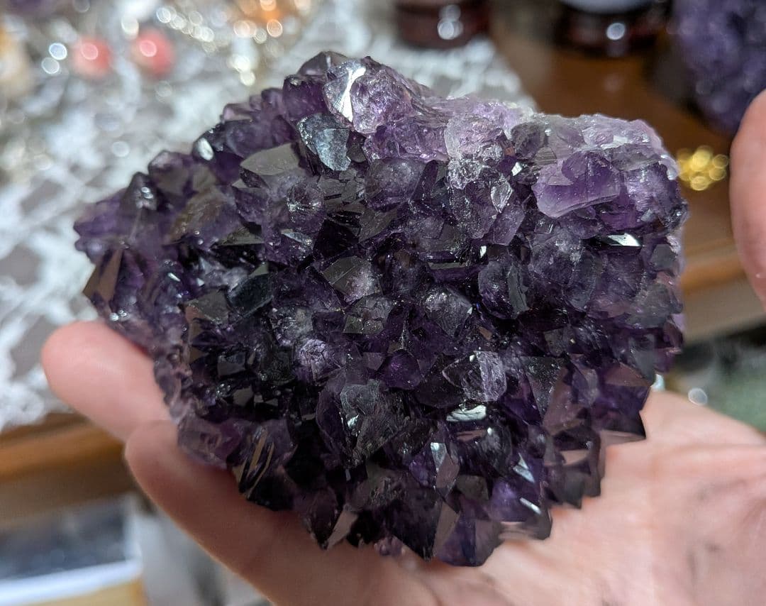 hhkk☆クラスター☆ウルグアイ産☆ファントム☆天使の指紋☆台座付き☆