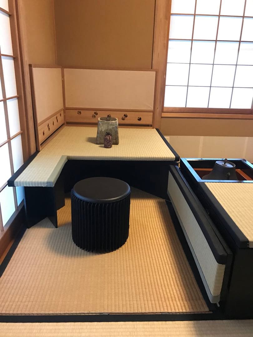 組み立て茶道用道具畳、炉壇収納ボックス、建水台と貴人畳の角の台の4点セット 楽々茶棚 (立礼)組立点前座、炉壇ボックス、建水台、貴人畳の角の台の