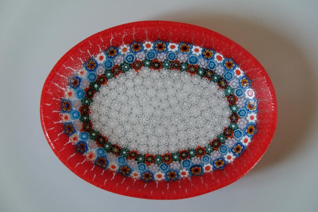 ベネチアンガラス ミルフィオリ プレート ムリーニ 田子美紀 江波冨士子