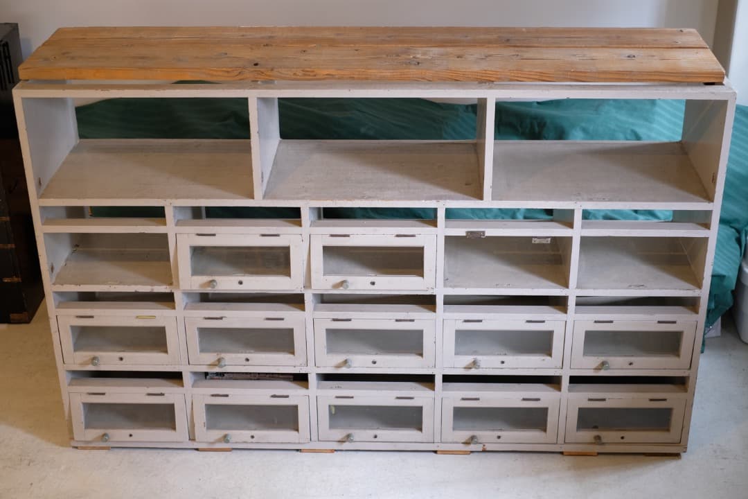 オープンシェルフ ４段 ヴィンテージ 無垢 特注品 オープンラック 木製 無垢 おしゃれ ヴィンテージ シェルフ アイアン