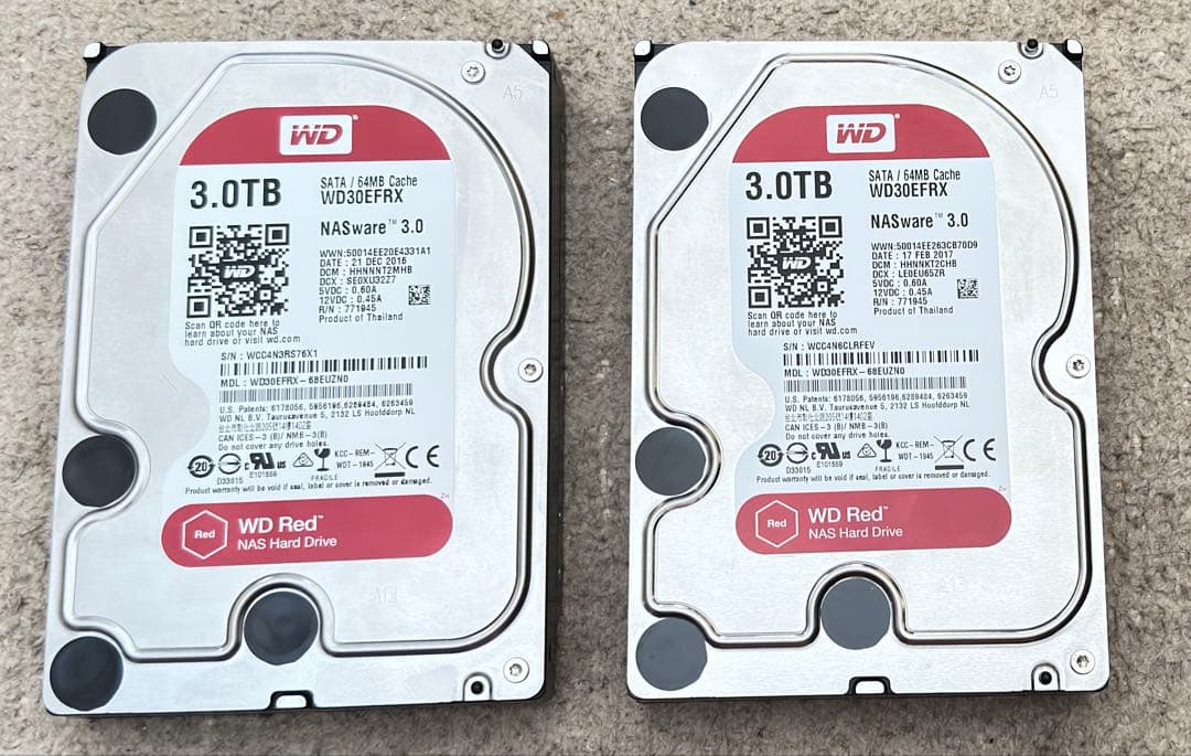 WD30EFRX 二枚セット3.5インチHDD SATA 3TB - メルカリ