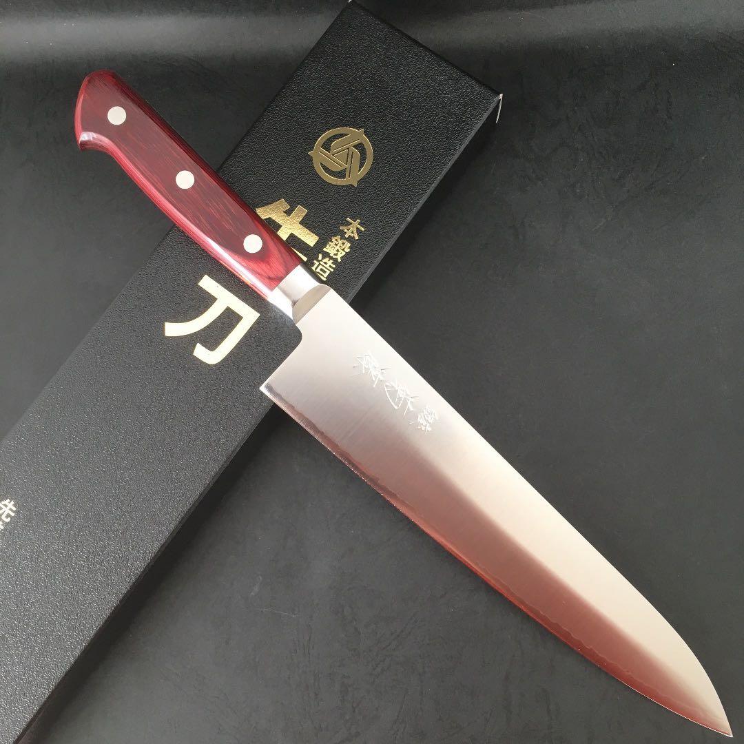 銀座 菊藤 牛刀 210ミリ 粉末ハイス鋼 菊藤特製 赤柄牛刀 粉末ハイス(SG2)鋼 210mm Ginza Kikufuji Special