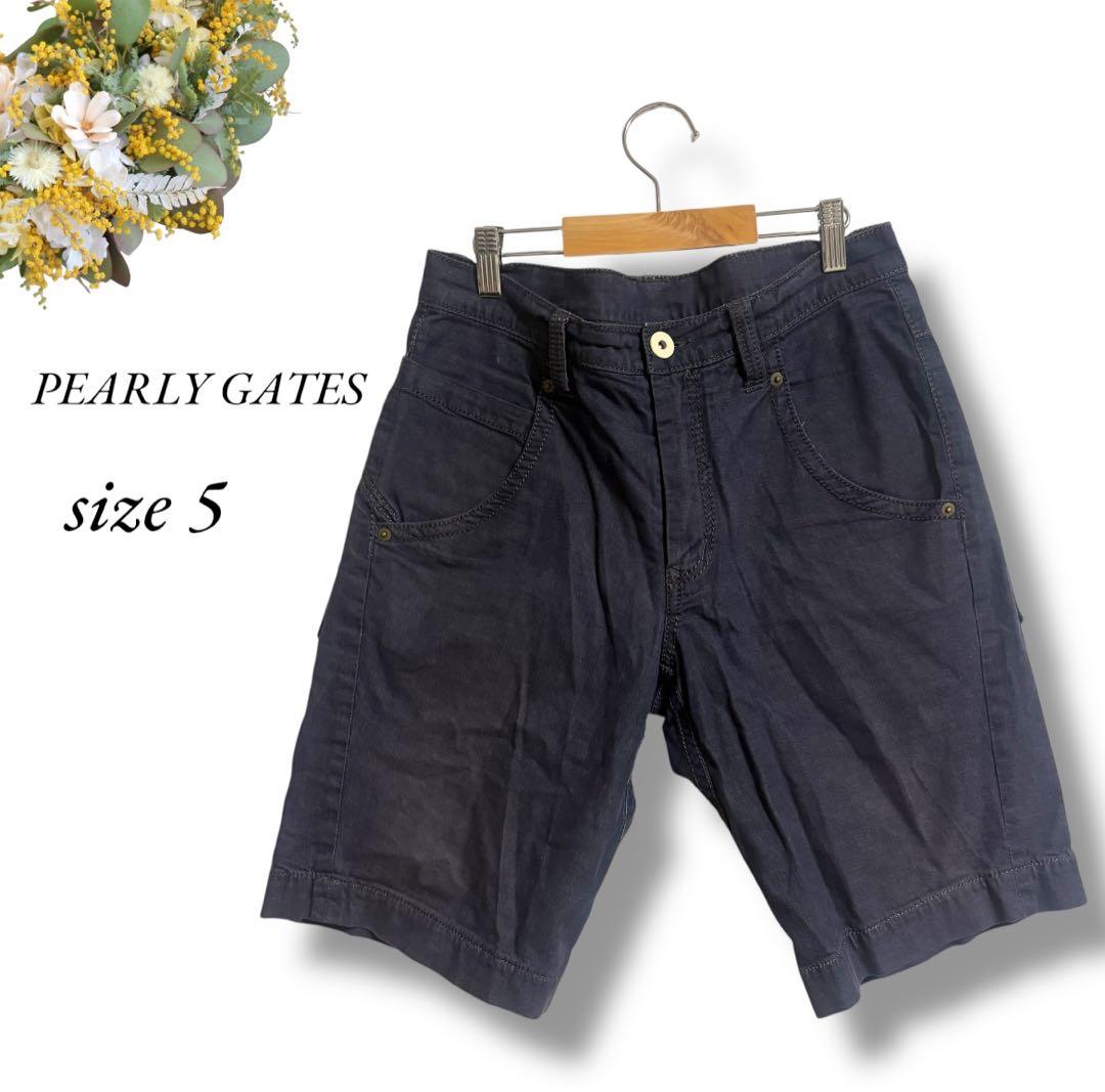 PEARLY GATES ハーフパンツ サイズ5 デニムカラー ゴルフ 4666 - メルカリ