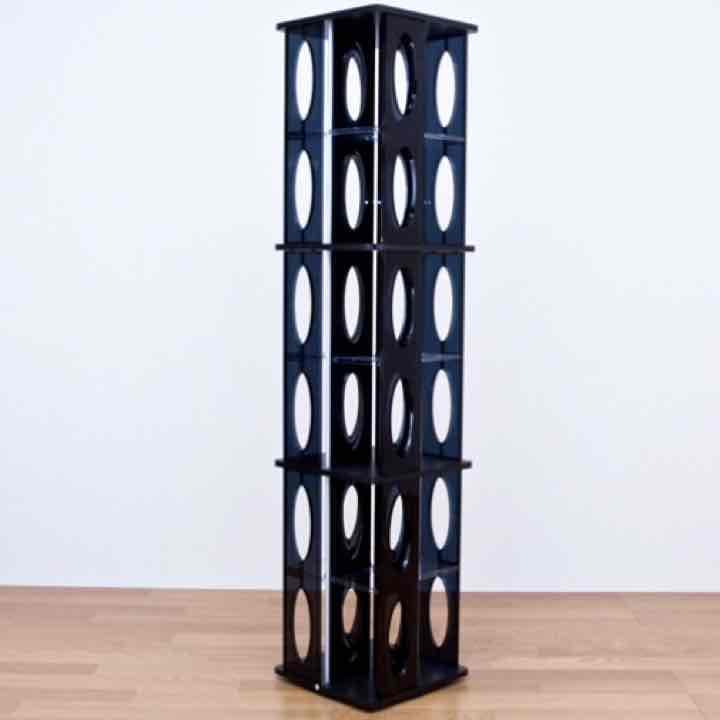 CD＆DVDラック　6段　BK ディスプレイラック 6BOX 扉付き cd dvd 雑誌 が ディスプレイ 可能な