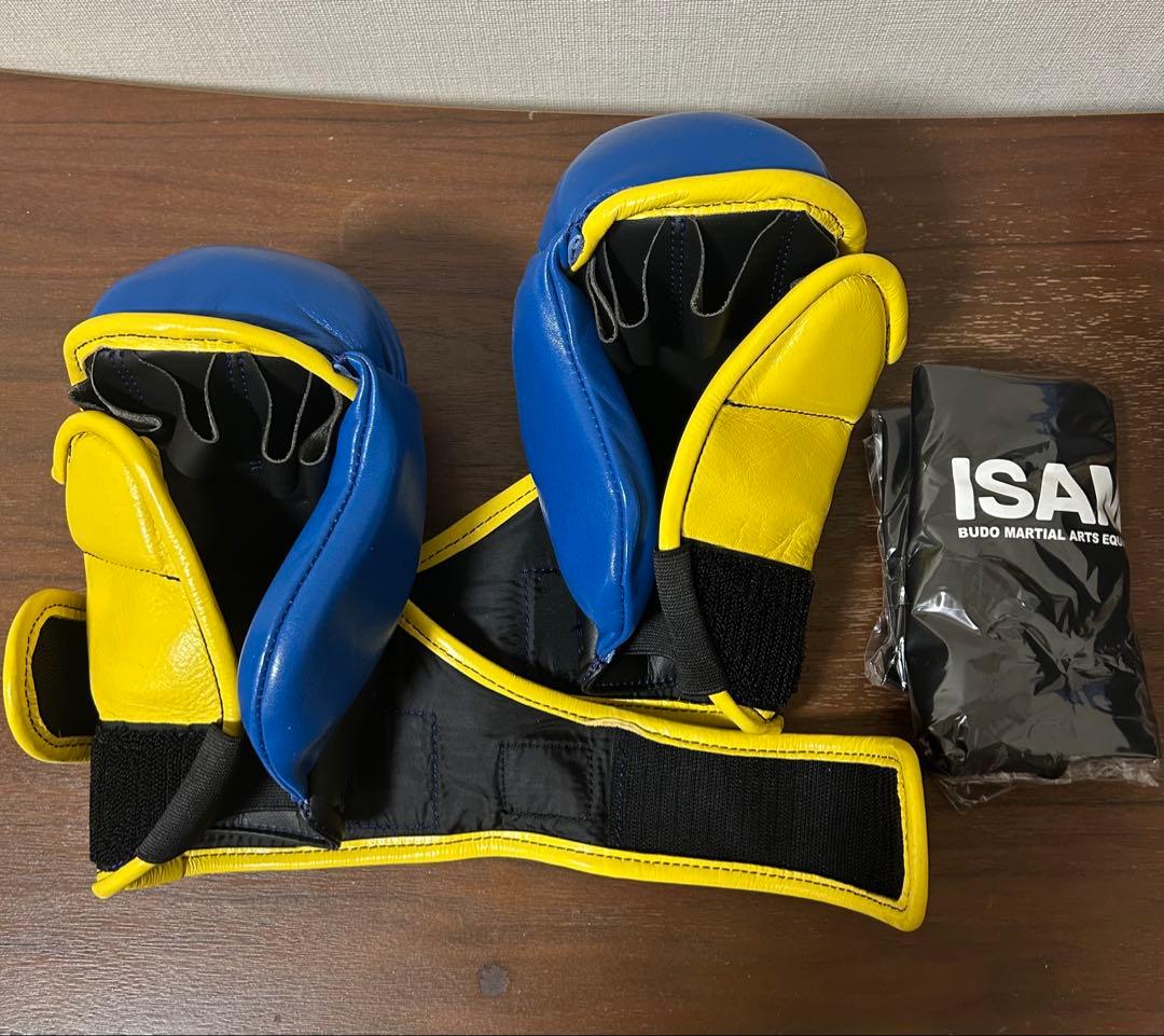 定価¥19,140】ISAMI パウンドグローブ 青黄 フリーサイズ 袋付き