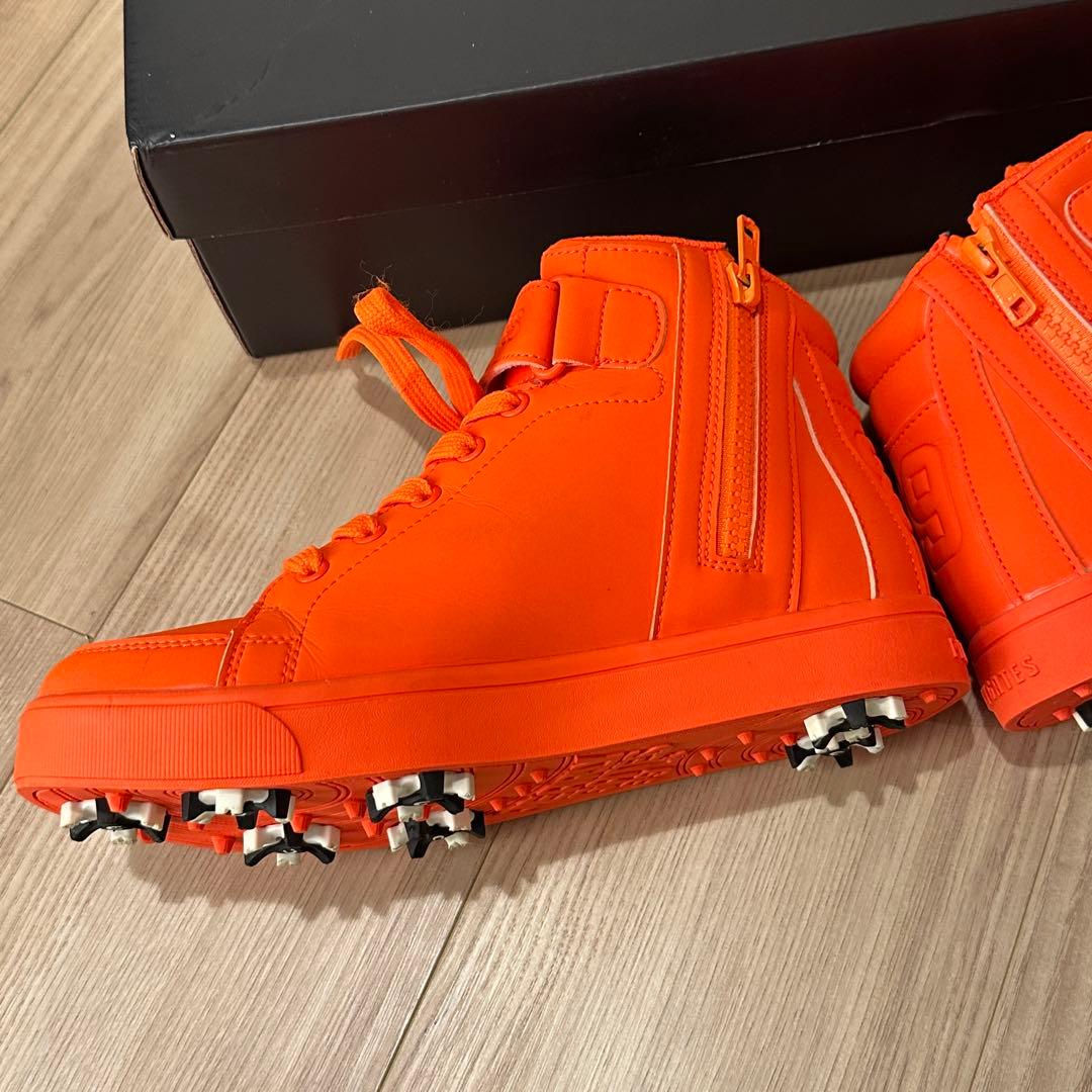 【超美品】パーリーゲイツ ゴルフシューズ ハイカット オレンジ 22.5cm