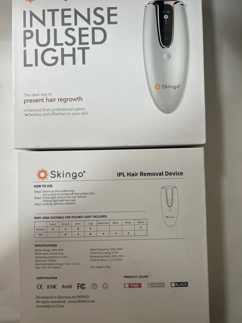 Skingo Intense Pulsed Light 脱毛器 家庭用 全身 - メルカリ