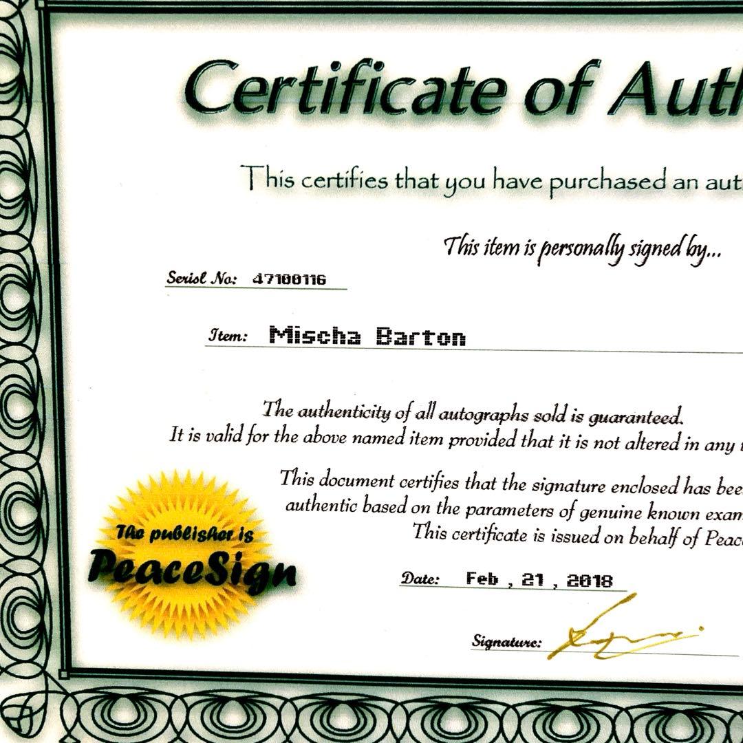 ミーシャ・バートン直筆サイン入り超 大型写真…Mischa Barton
