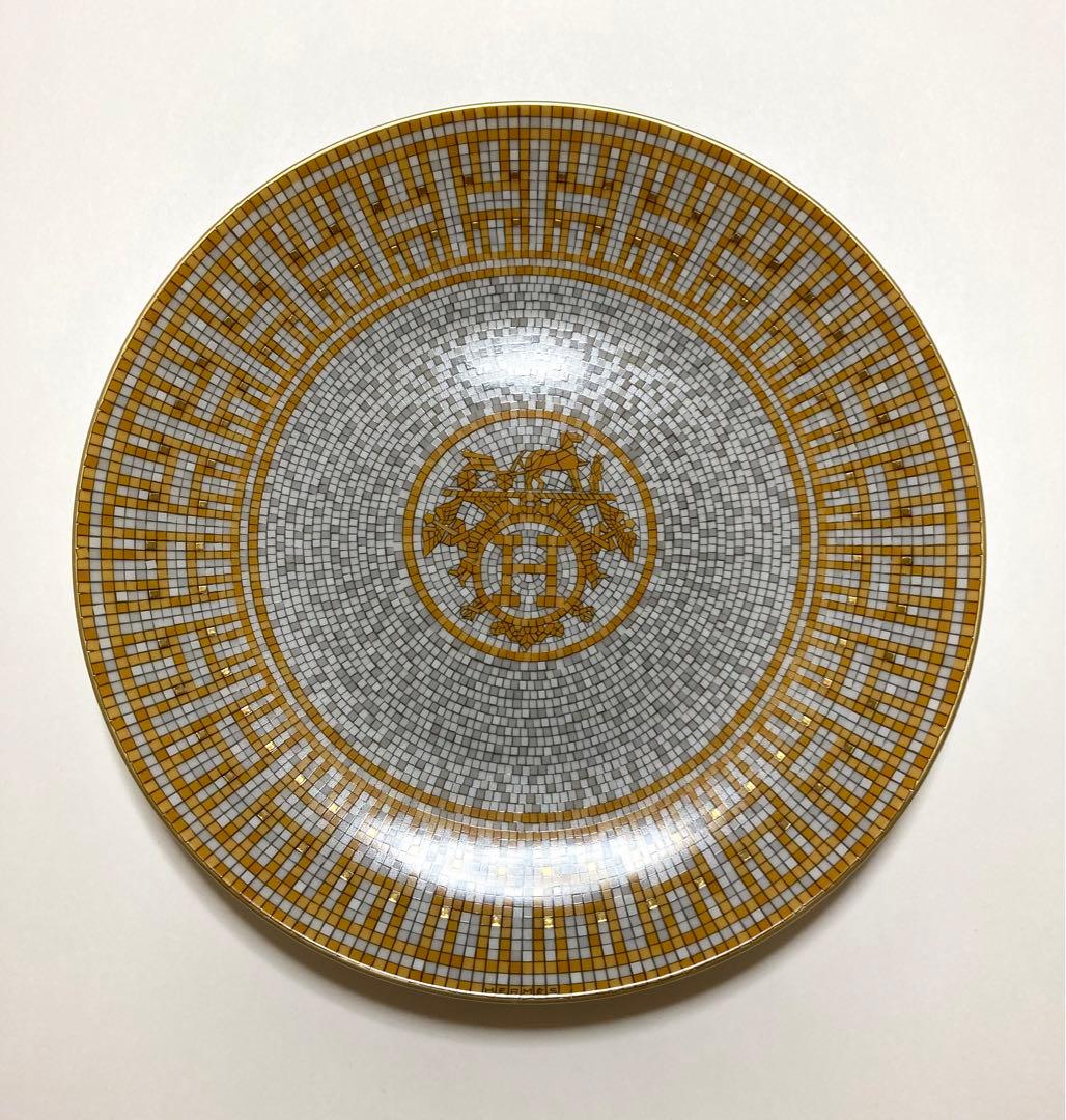 エルメス HERMES モザイクヴァンキャトルゴールド プレートお皿 食器 中皿