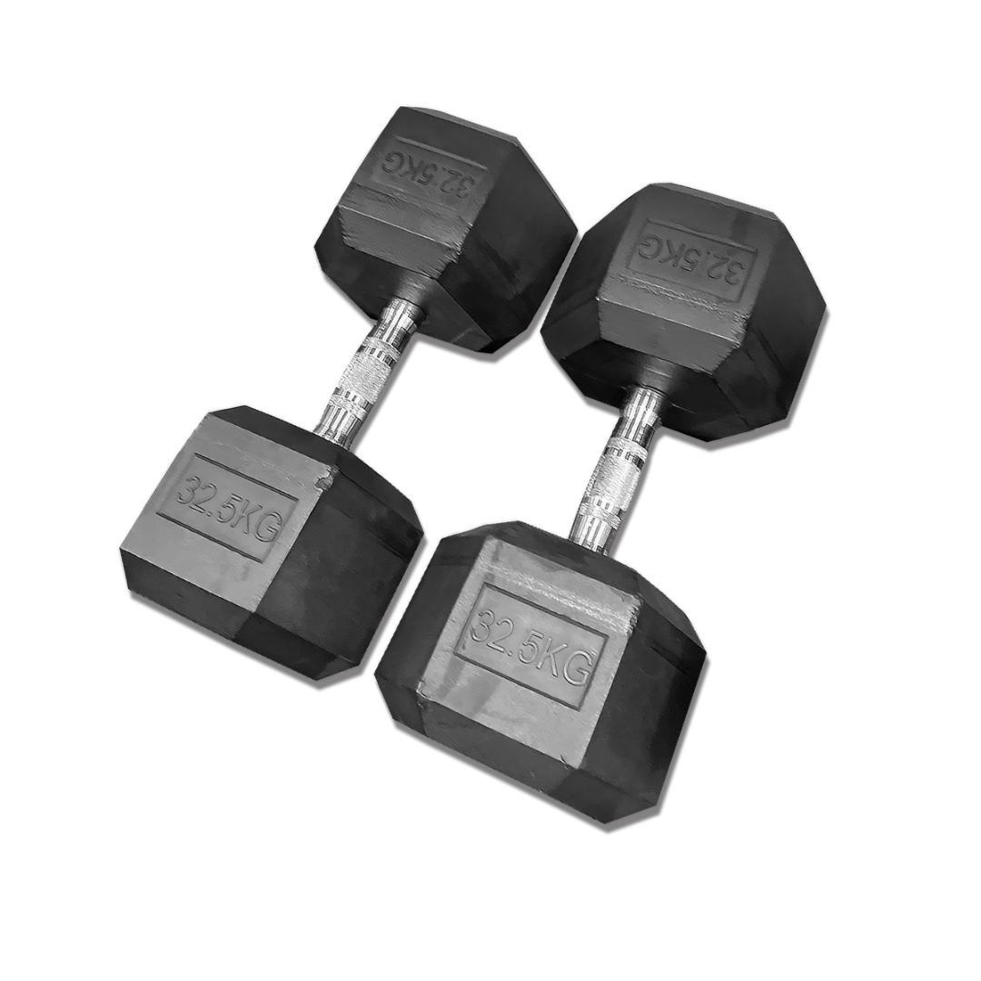 ヘックスラバーダンベル　32.5kgダンベル 2個セット　送料込み・20％OFF hdumbbell-070-01.jpg