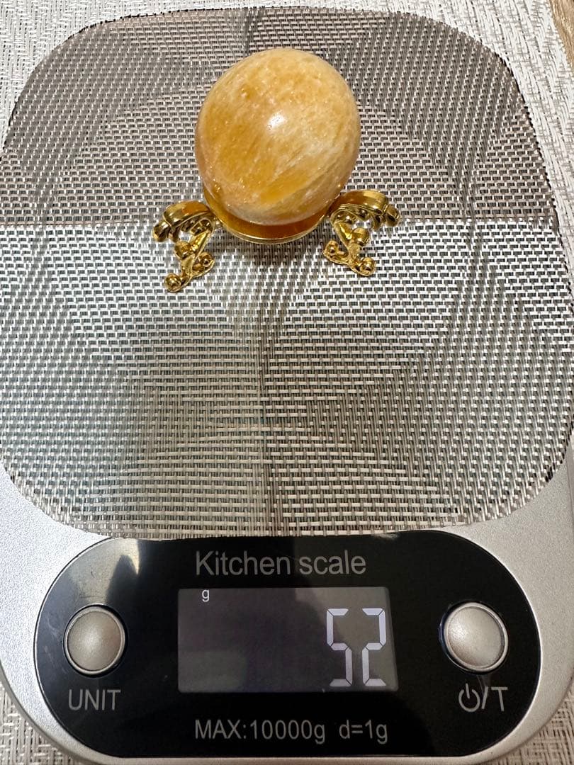 天然 ハニーカルサイト スフィア 丸玉 蜂蜜色 カルサイト 天然石 722