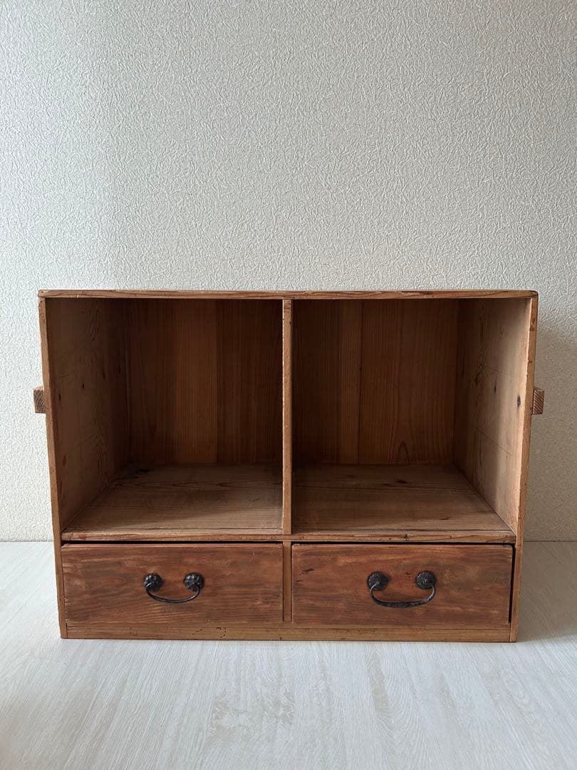 古道具　木製　棚　アンティーク　引き出し 昭和初期 木製 小引出し 収納 古道具 ヴィンテージ
