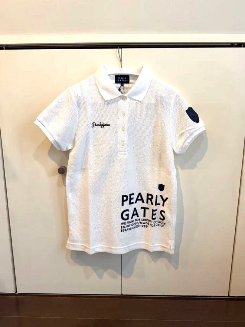 新品 パーリーゲイツ ポロシャツ S ホワイト ゴルフ PEARLY GATES